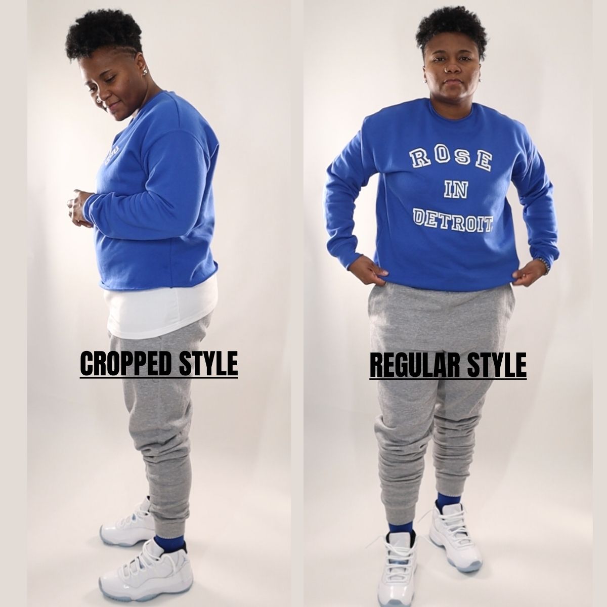 Rose In Detroit Air D™ Sweatshirt (Royal Blue and White)