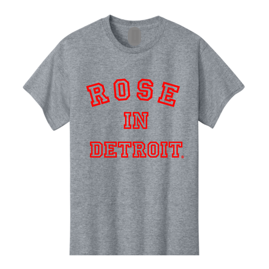 Rose In Detroit® Air D™ Stamp SS T-Shirt (Heather Grey and Red)